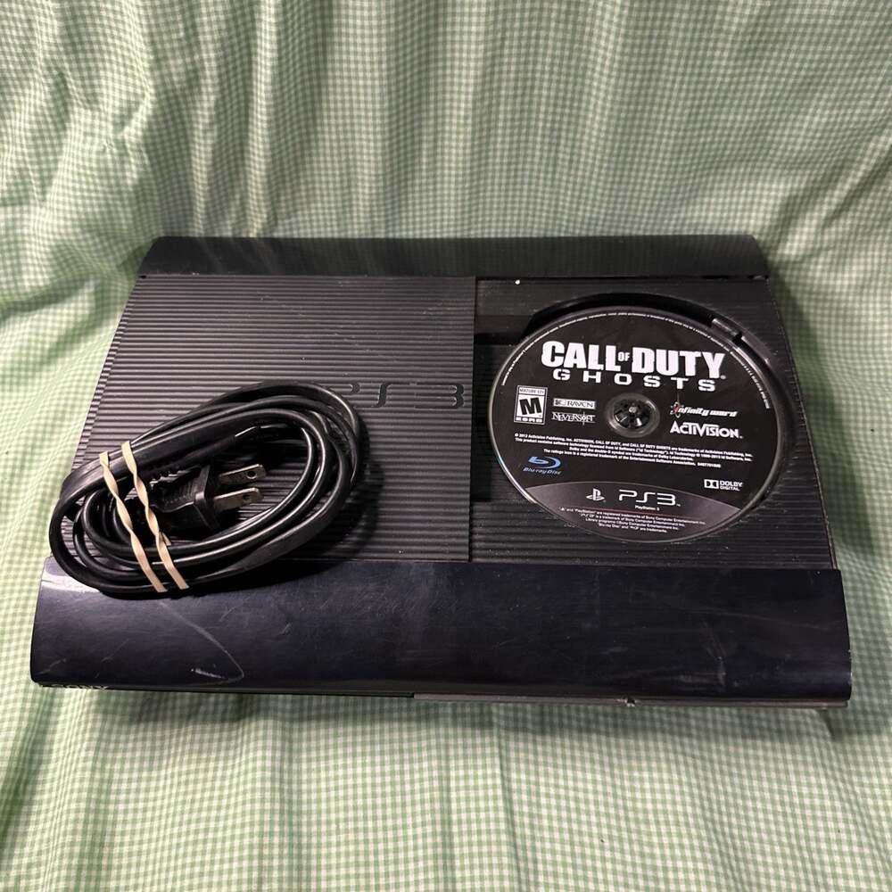 PS3 Slim 12GB Home Console - Black (CECH4201C) & Game Call Of Duty Ghost